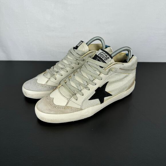 Golden Goose Shoes Golden Goose Mid Star Tan Black Leather Mesh